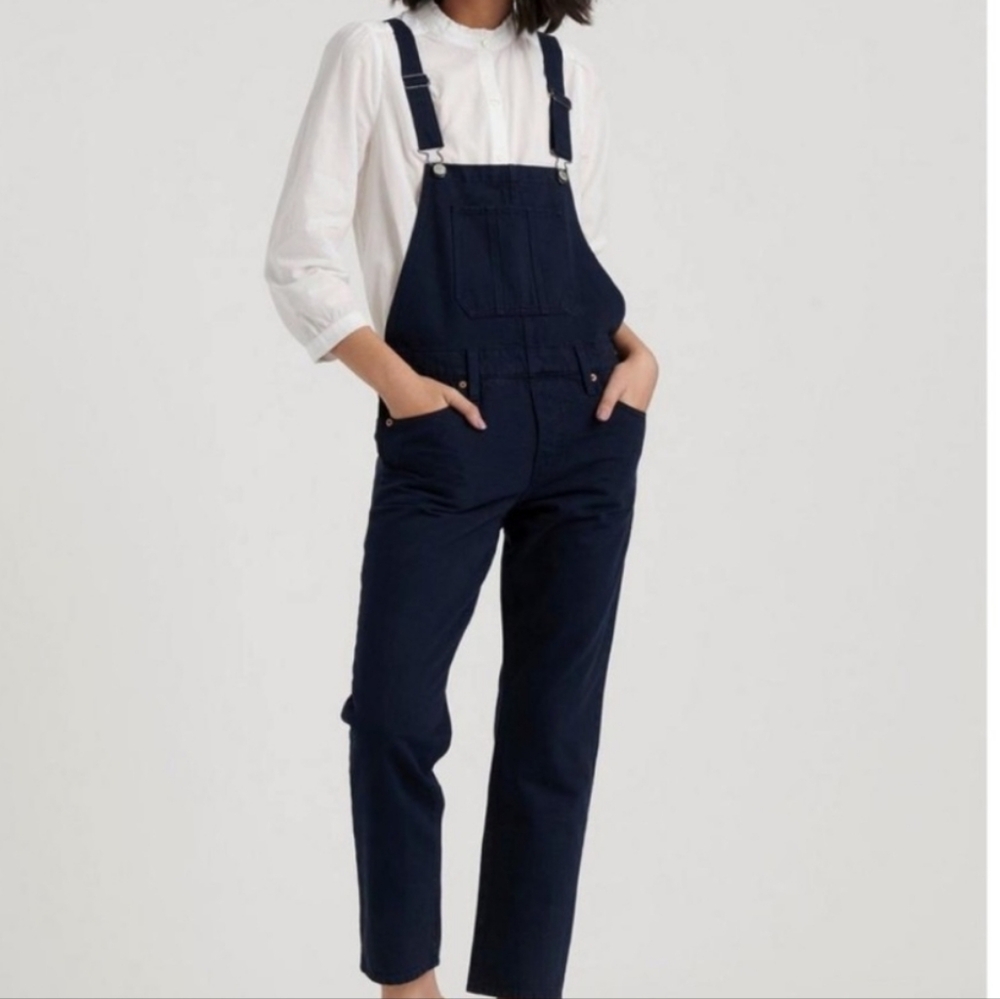 Lucky Brand Midnight Blue Boyfriend Overall  L